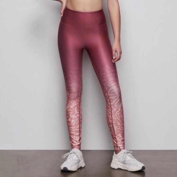 Good American Ombre Fade Animal Print Leggings Raw Hem Athleisure Leggings P6218 - Picture 6 of 9